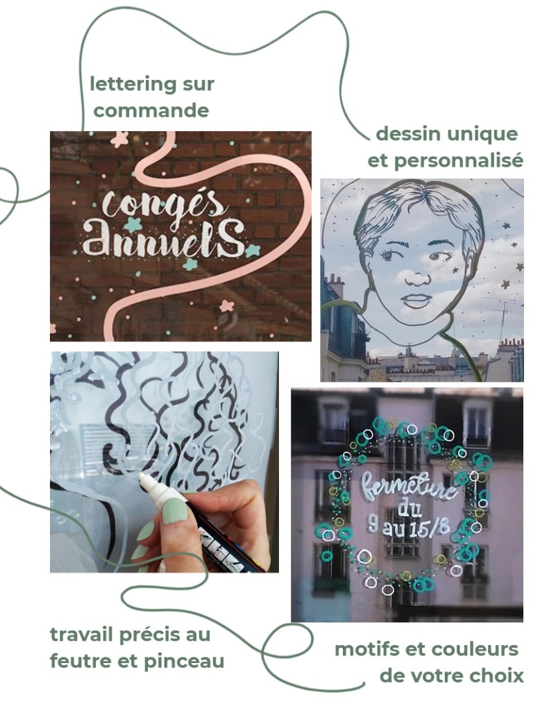 peinture vitrines lettering Anneka