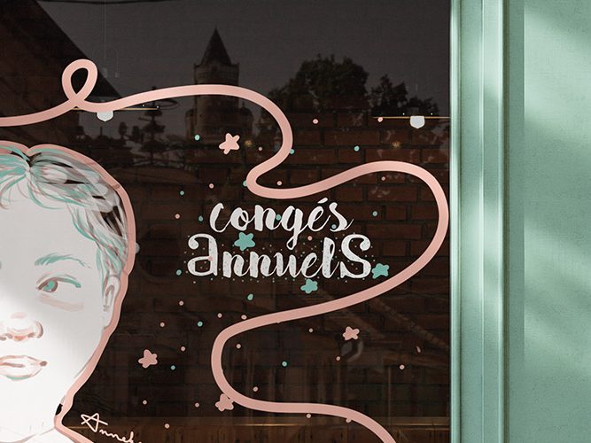 peinture vitrines lettering Anneka